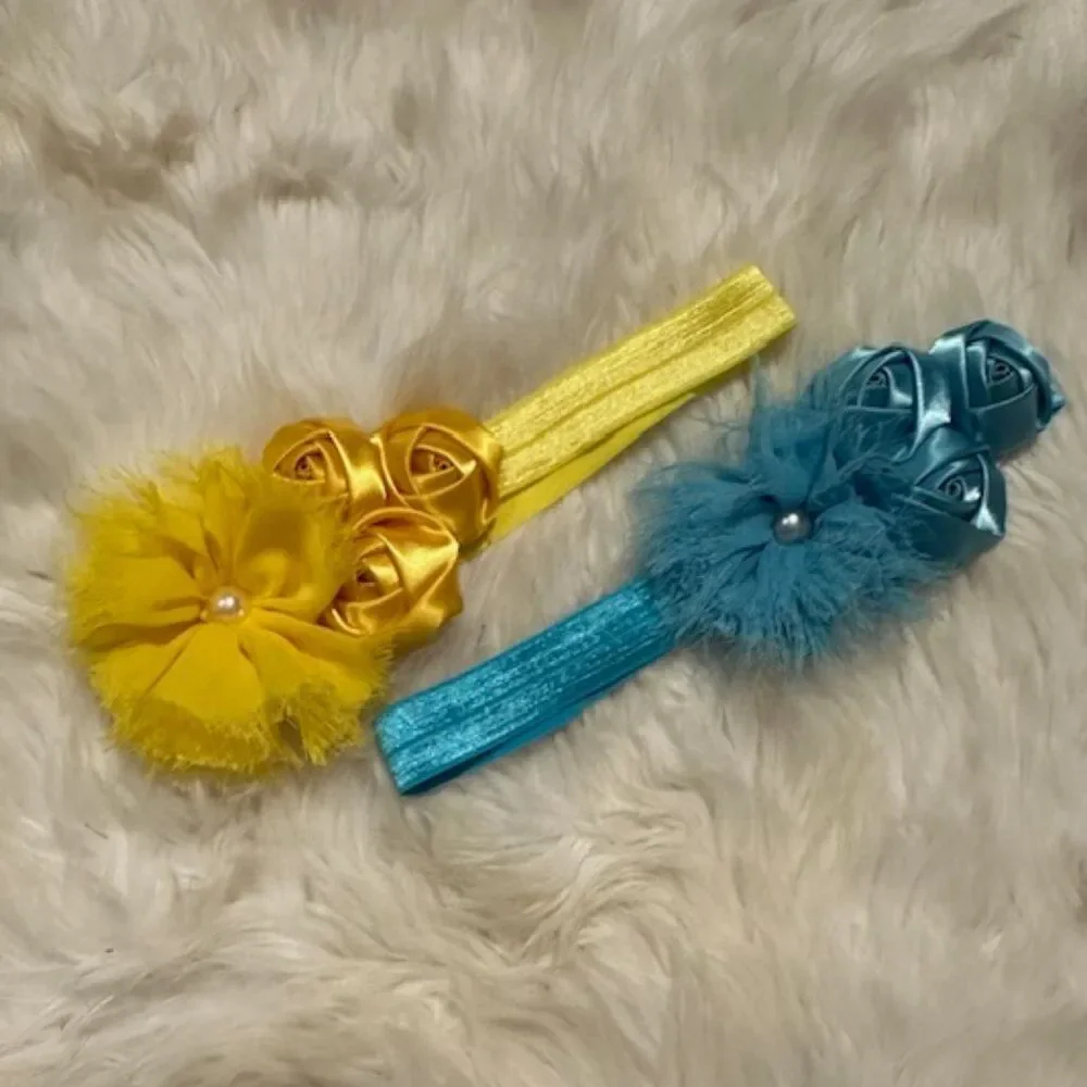 Bundle of (2) Deluxe Flowers on FOE Headband   HB8282  Handmade NWT Boutique